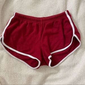 American Apparel Cranberry Red Interlock Shorts